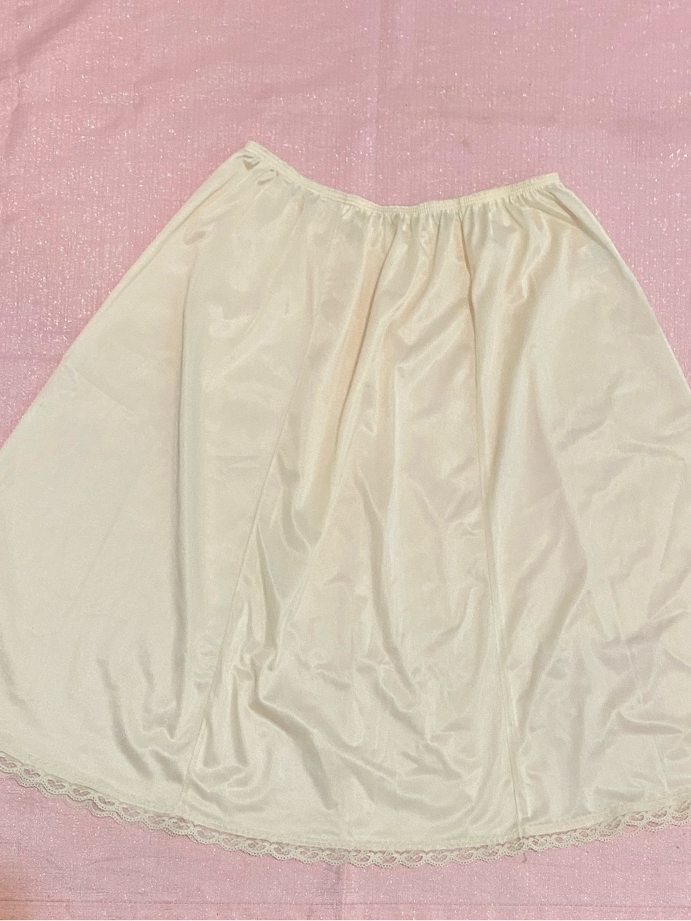 Cream Nylon Half Slip size L